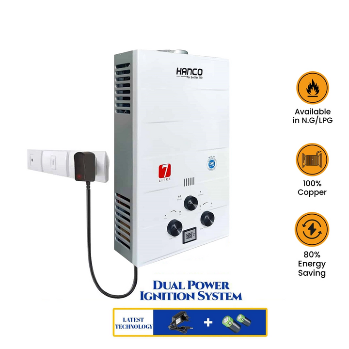 Hanco Hanco 7 Liters Instant Water Heater – Model 710G Dual Ignition – Gas G