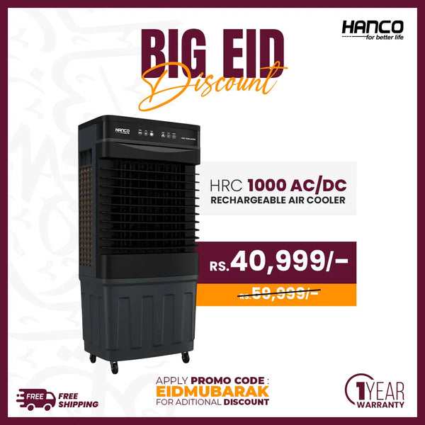 Rechargeable AC/DC Air Cooler – Model HRC-1000 AC/DC